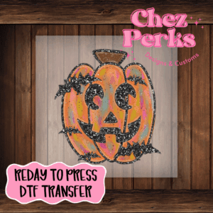 Sparkle Pumpkin Bats DTF TRANSFER