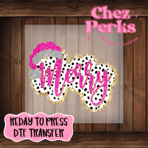 Merry Pink Sparkle Dots DTF TRANSFER