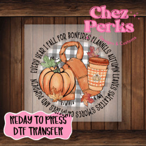 Every Year I Fall For Bonfires DTF TRANSFER