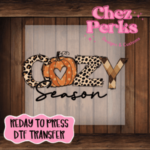Cozy Season Pumpkin w/ Heart DTF TRANSFER