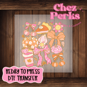 Preppy Fall Collage Coquette Bow DTF TRANSFER