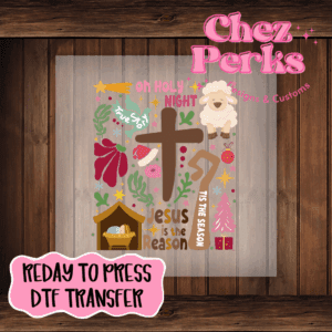 Oh Holy Night Abstract Christmas Collage DTF TRANSFER