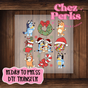 Bluey Christmas Collage DTF TRANSFER