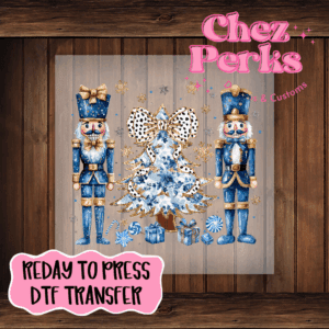 Blue Nutcrackers Christmas Tree DTF TRANSFER