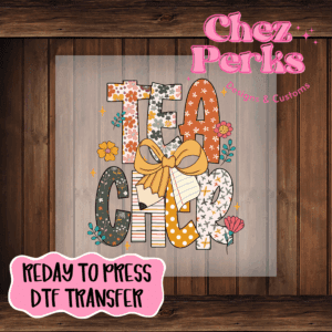 Floral Teacher Yellow Bow DTF TRANSFER