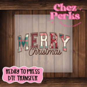 Plaid Merry Christmas DTF TRANSFER