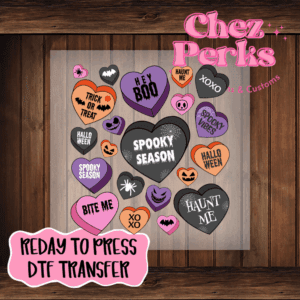 Spooky Season Conversational Hearts DTF TRANSFER