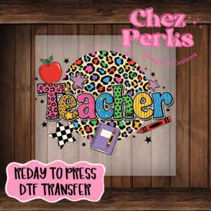 Teacher Preppy Leopard DTF TRANSFER