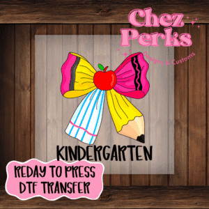 School Bow Kindergarten DTF TRANSFER