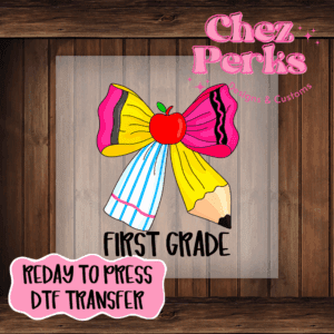 School Bow First Grade DTF TRANSFER