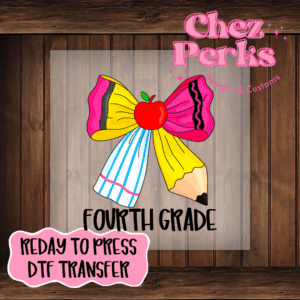School Bow Fourth Grade DTF TRANSFER