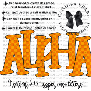 Orange Checker ALPHA SET PNG DIGITAL DOWNLOAD