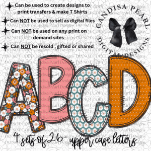 Chic Wild Floral  ALPHA SET PNG DIGITAL DOWNLOAD