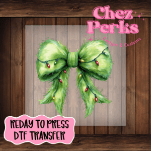 Grinch Bow DTF TRANSFER