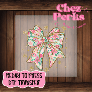 Floral Snowflake Bow DTF TRANSFER