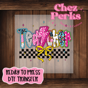 Colorful Patterned Teacher Bolt DTF TRANSFER