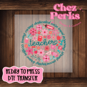 Pink & Teal Teacher Circle DTF TRANSFER