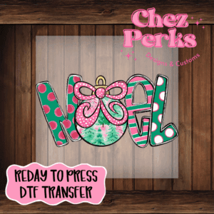 Noel Spotted Pink Bow DTF TRANSFER