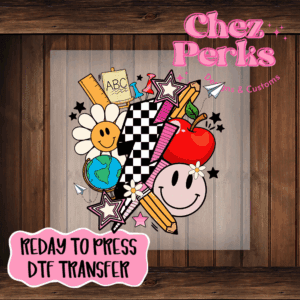 Checkered Bolt School Collage DTF TRANSFER