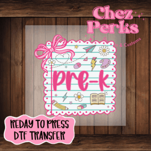 Preppy Pre-K Pink Bow DTF TRANSFER