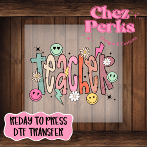 Retro Doodle Teacher DTF TRANSFER
