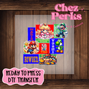 Super Mario Bros DTF TRANSFER