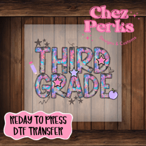 Retro Glitter Third Grade DTF TRANSFER