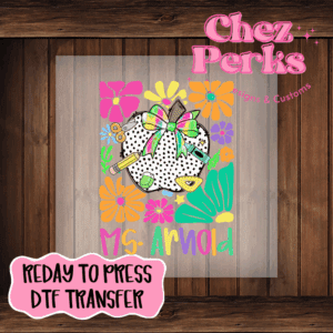 CUSTOM Abstract Apple ( Pick Your Text ) Dtf Transfer