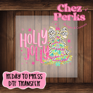 Holly Jolly Preppy Christmas Tree DTF TRANSFER