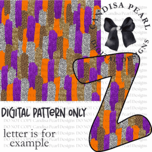 Digital Pattern Brushstroke Orange Purple PNG DIGITAL DOWNLOAD