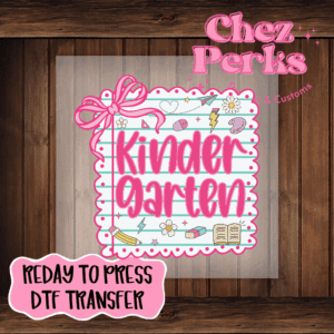 Preppy Kindergarten Pink Bow DTF TRANSFER