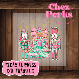 Pink Nutcracker Christmas Tree DTF TRANSFER