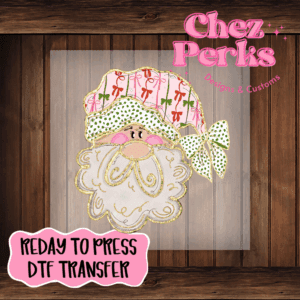 Coquette Pink Santa Hat DTF TRANSFER
