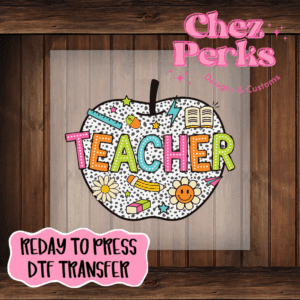 Teacher Dalmatian Apple   DTF TRANSFER