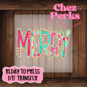 Playful Paint Stroke Merry Doodle DTF TRANSFER