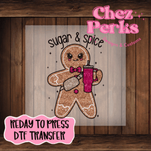 Sparkle Gingerbread Sugar & Spice DTF TRANSFER