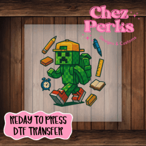 School Minecraft Creeper DTF TRANSFER