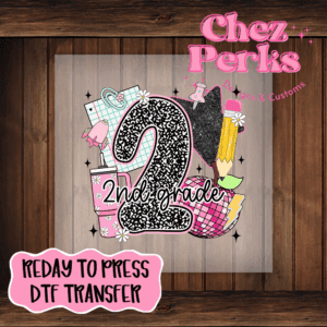 Black Pink Second Grade Collage DTF TRANSFER