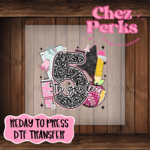 Black Pink Fifth Grade Collage DTF TRANSFER