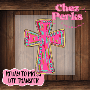 Pink Paint Stroke Cross DTF TRANSFER