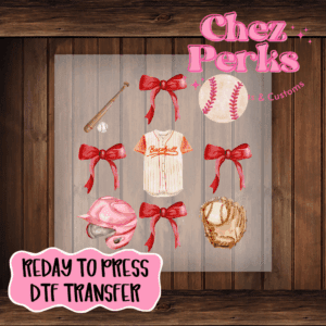 Baseball Bow Collage DTF TRANSFER