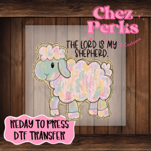 The Lord Is My Shepherd Pink Lamb DTF TRANSFER