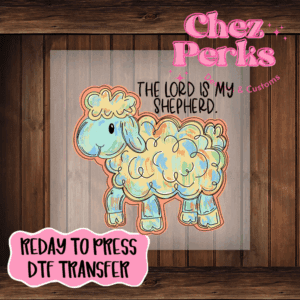 The Lord Is My Shepherd Blue Lamb DTF TRANSFER