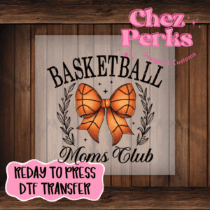 Basketball Mom Club Bow DTF TRANSFER
