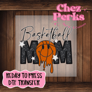 Basketball Mom Drippy Smiley DTF TRANSFER