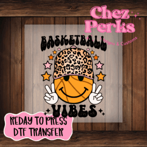 Basketball Vibes Leopard Cap DTF TRANSFER