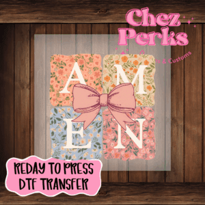 Amen Floral Squares DTF TRANSFER