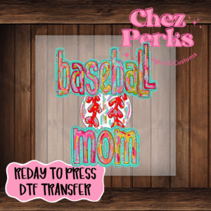 Baseball Mom Paint Stroke DTF TRANSFER