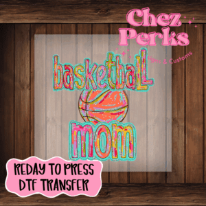 Sparkle Paint Stroke Basketball Mom DTF TRANSFER