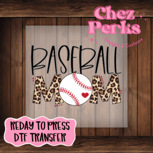 Leopard Baseball Mom DTF TRANSFER